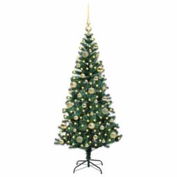 Berkfield Home Elegant Artificial Pre-lit Christmas Tree Green 120 cm PVC & Metal - thumbnail 1