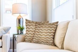 New Edge Blinds Waves Cushion Cover in Gold - Size: 43 cm x 43 cm - thumbnail 2