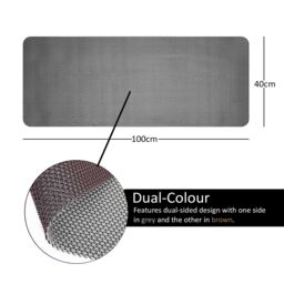 Nicoman Reversible Dual-Colour Grey/Brown PVC Anti Slip Shower Mat Bath Mat - Rectangular 100x40 cm - thumbnail 2