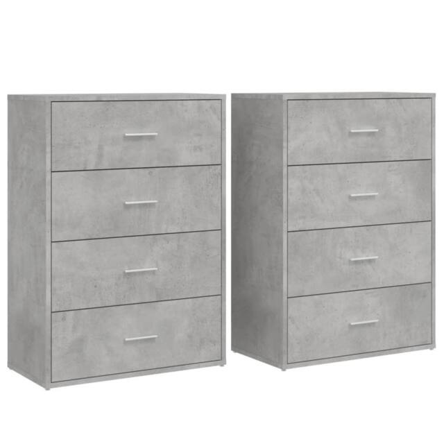 Berkfield Home Sideboards 2 pcs Concrete Grey 60x31x84 cm Engineered Wood - Size: 60 x 31 x 84 cm - image 1