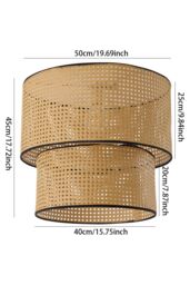 Living and Home Rattan-Woven Pendant Light in Natural - thumbnail 4