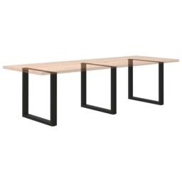 Berkfield Home Modern Coffee Table Legs U-Shaped 3 pcs Black 80x(72-73) cm Steel - thumbnail 8