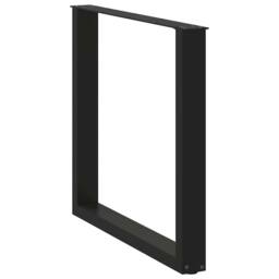 Berkfield Home Modern Coffee Table Legs U-Shaped 3 pcs Black 80x(72-73) cm Steel - thumbnail 4