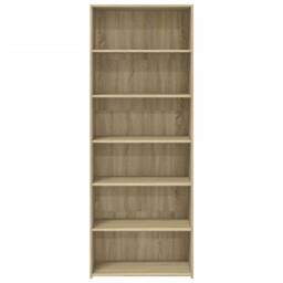 Berkfield Home Highboard Sonoma Oak 70x41x185 cm Engineered Wood in Light Brown - Size: 70 x 41 x 185 cm - thumbnail 4