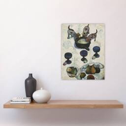 "Artery8 Still Life with Three Puppies Paul Gauguin Wall Art Poster Print in White - Size: W24"" x H32""" - thumbnail 4