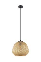 Eglo Dembleby 1 Natural Rattan Style 1 Light Ceiling Pendant in Light Brown