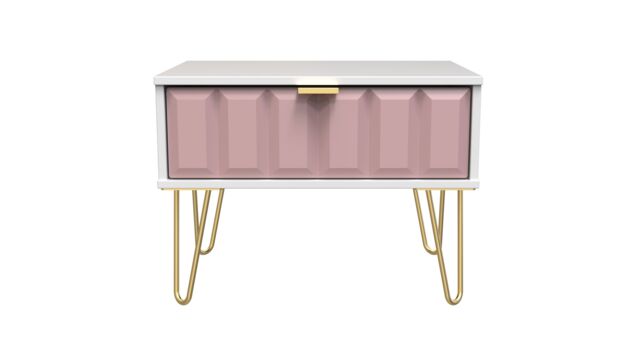 Ready Assembled 2 U Metro 1 Drawer Wide Side Table (Ready Assembled) in Dusty Pink - image 1