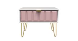 Ready Assembled 2 U Metro 1 Drawer Wide Side Table (Ready Assembled) in Dusty Pink