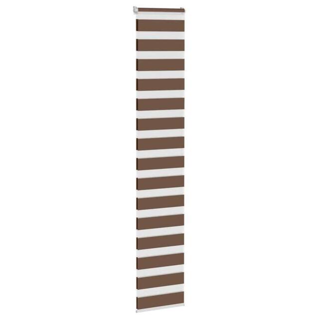 Berkfield Home Elegant Zebra Blind Brown 40x200 cm Fabric Width 35.9 cm Polyester - image 1