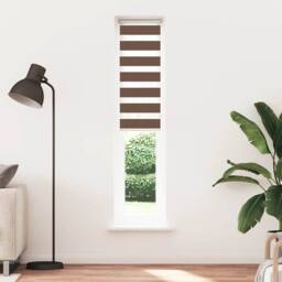 Berkfield Home Elegant Zebra Blind Brown 40x200 cm Fabric Width 35.9 cm Polyester - thumbnail 3
