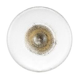 Happy Homewares Antique Brass Semi Flush Ceiling Light with Dimpled Clear Glass Shade in Metallic Gold - thumbnail 3