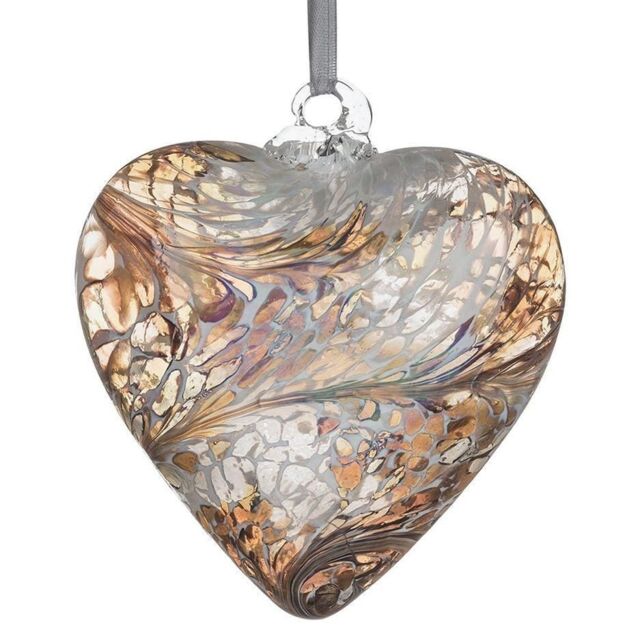 Sienna Glass 12cm Friendship Heart Pastel Gold - image 1