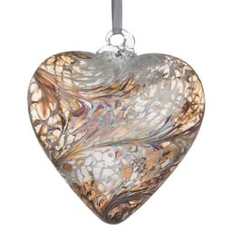 Sienna Glass 12cm Friendship Heart Pastel Gold