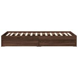 Berkfield Home Bed Frame with Drawers without Mattress Brown Oak 75x190 cm Small Single - thumbnail 5