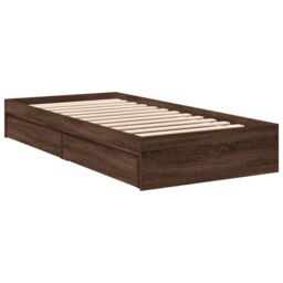 Berkfield Home Bed Frame with Drawers without Mattress Brown Oak 75x190 cm Small Single - thumbnail 6