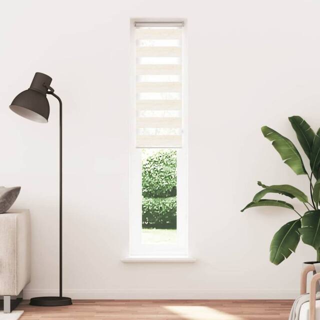 Berkfield Home Zebra Blind Marble Beige 45x200 cm Fabric Width 40.9 cm Polyester - image 1