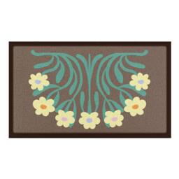 Artsy Mats Elizabeth Olwen Yellow Flowers Indoor/Outdoor Doormat (90x60cm) in Brown - Size: 60 x 90 cm - thumbnail 2