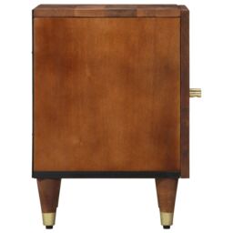 Berkfield Home Bedside Tables Honey brown with gold accents Solid Wood Medium - thumbnail 4