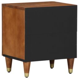 Berkfield Home Bedside Tables Honey brown with gold accents Solid Wood Medium - thumbnail 5
