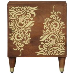 Berkfield Home Bedside Tables Honey brown with gold accents Solid Wood Medium - thumbnail 3