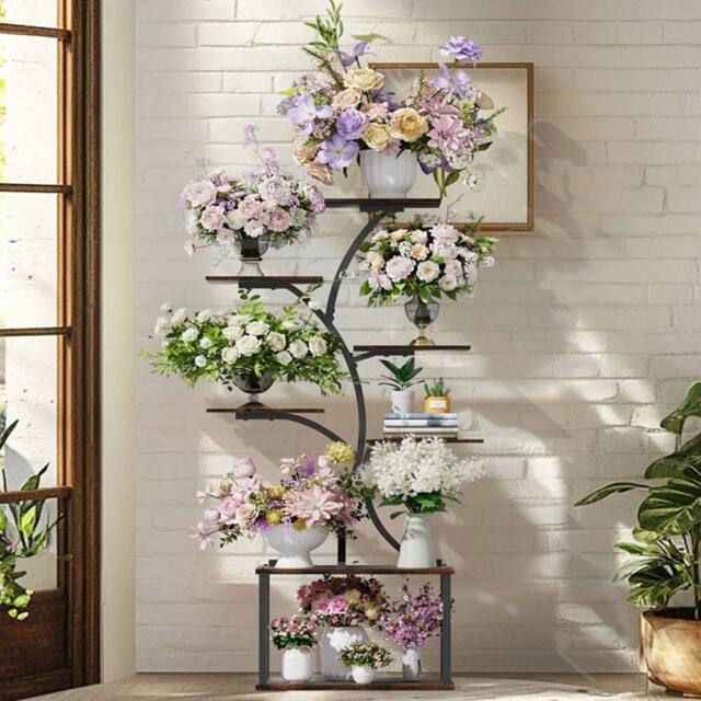 Kelvenix 7 Tier Plant Stand Indoor Iron Multiple Slim in Black - image 1