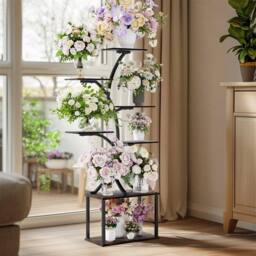 Kelvenix 7 Tier Plant Stand Indoor Iron Multiple Slim in Black - thumbnail 3