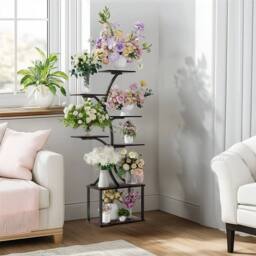 Kelvenix 7 Tier Plant Stand Indoor Iron Multiple Slim in Black - thumbnail 4