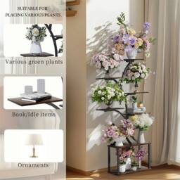 Kelvenix 7 Tier Plant Stand Indoor Iron Multiple Slim in Black - thumbnail 5