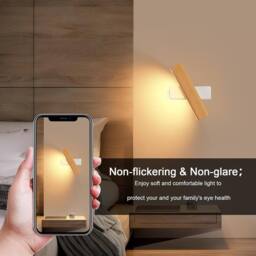 Goeco LED Wall Light Indoor, 360° Rotating Wall Lamp Indoor Modern, 3000K in White - thumbnail 7