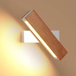 Goeco LED Wall Light Indoor, 360° Rotating Wall Lamp Indoor Modern, 3000K in White