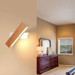 Goeco LED Wall Light Indoor, 360° Rotating Wall Lamp Indoor Modern, 3000K in White - thumbnail 3