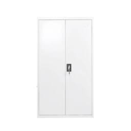 FLAVORA Metal Storage Cabinet Office Filing Cabinet 2 Door in Grey - Size: 0.6m2 - thumbnail 2