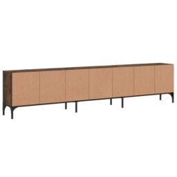 Berkfield Home TV Cabinet with Drawer Smoked Oak 200x25x44 cm Engineered Wood in Brown - Size: 200 x 25 x 44 cm - thumbnail 8