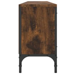 Berkfield Home TV Cabinet with Drawer Smoked Oak 200x25x44 cm Engineered Wood in Brown - Size: 200 x 25 x 44 cm - thumbnail 7