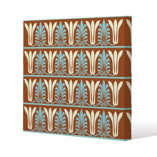 Benjamin Tate Design Egyptian Flower Ornament Pattern (Canvas Print) / 61 x 61 x 4cm in Natural - Size: 61 x 61 x 4 cm - image 1