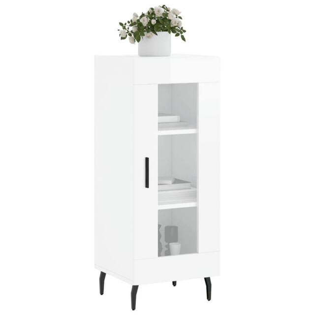Berkfield Home Sideboard High Gloss White 34.5x34x90 cm Engineered Wood - image 1