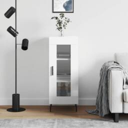 Berkfield Home Sideboard High Gloss White 34.5x34x90 cm Engineered Wood - thumbnail 2