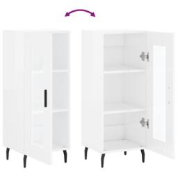 Berkfield Home Sideboard High Gloss White 34.5x34x90 cm Engineered Wood - thumbnail 9