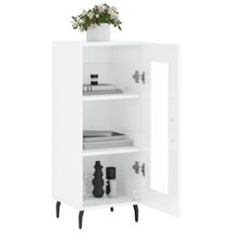 Berkfield Home Sideboard High Gloss White 34.5x34x90 cm Engineered Wood - thumbnail 4