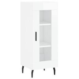 Berkfield Home Sideboard High Gloss White 34.5x34x90 cm Engineered Wood - thumbnail 3