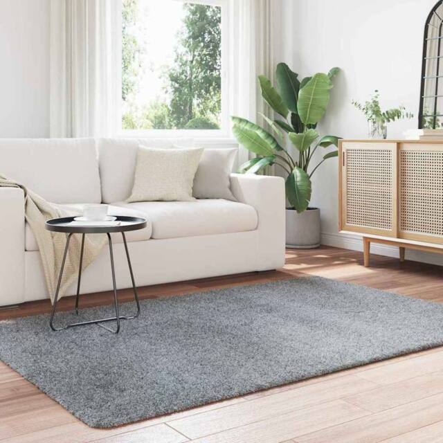Berkfield Home Shaggy Rug High Pile NAVARRA Light Grey 130x200 cm Polyester - Size: Medium - image 1