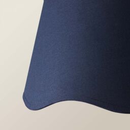 ValueLights Mabel Linen Large 30cm Scallop Edge with Trim Ceiling Light Lamp Shade in Navy - thumbnail 4