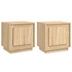 Berkfield Home Bedside Cabinets 2 pcs Sonoma Oak 44x35x45 cm Engineered Wood in Brown - Size: 44 x 35 x 45 cm - thumbnail 1
