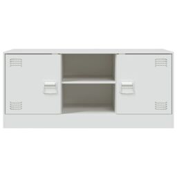 Berkfield Home TV Cabinet White 99x39x44 cm Steel - Size: 99 x 39 x 44 cm - thumbnail 6