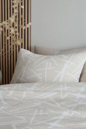 Appletree 'Otto' Jacquard Mark-Making Textured Duvet Cover Set in Natural - Size: Single - thumbnail 2