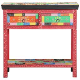 Berkfield Home Console Table with Drawers Multicolour Engineered Wood - thumbnail 2