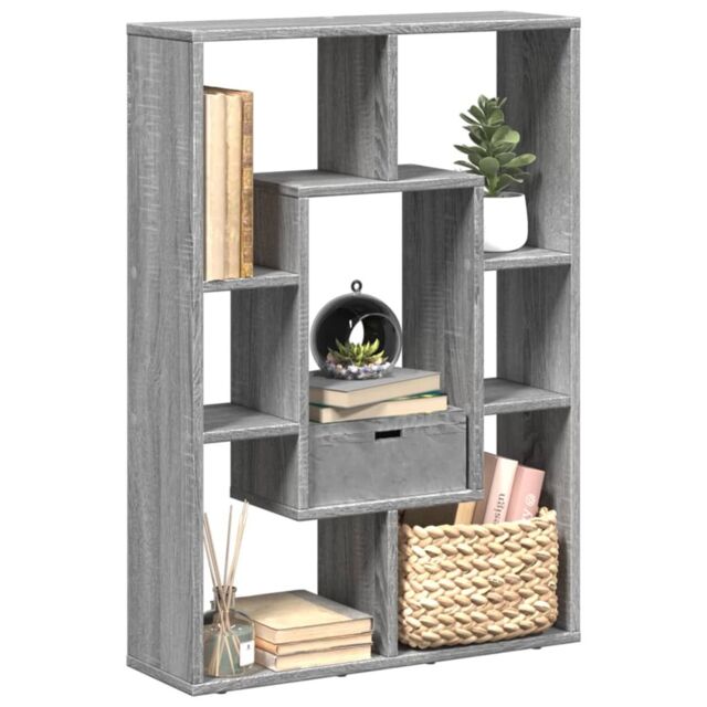 Berkfield Home Bookcase Grey Sonoma 63x20x90 cm Engineered Wood - Size: 63 x 20 x 90 cm - image 1