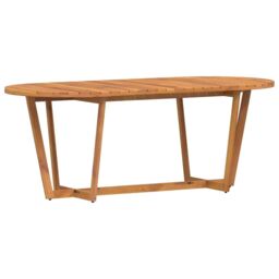 Berkfield Home Garden Dining Table Oval 200x90x75 cm Solid Wood Acacia in Brown - Size: 200 x 90 x 75 cm - thumbnail 7