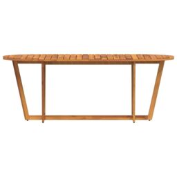Berkfield Home Garden Dining Table Oval 200x90x75 cm Solid Wood Acacia in Brown - Size: 200 x 90 x 75 cm - thumbnail 5