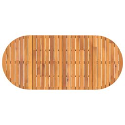 Berkfield Home Garden Dining Table Oval 200x90x75 cm Solid Wood Acacia in Brown - Size: 200 x 90 x 75 cm - thumbnail 8